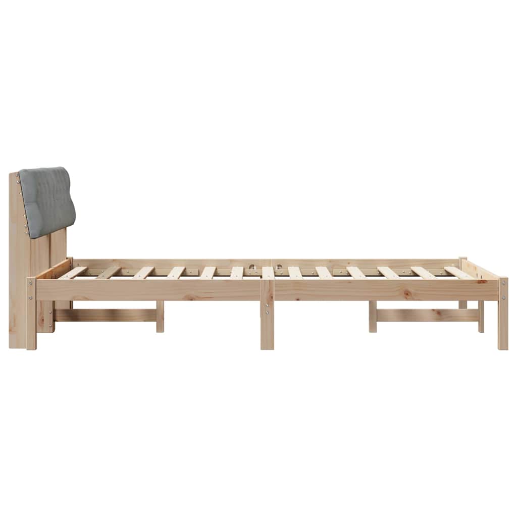 Bettgestell Braun und hellgrau 120 x 200 cm Massivholz Kiefer