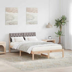 Bettgestell Braun und Taupe 120 x 200 cm Massivholz Kiefer