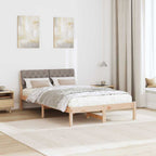 Bettgestell Braun und Taupe 120 x 200 cm Massivholz Kiefer
