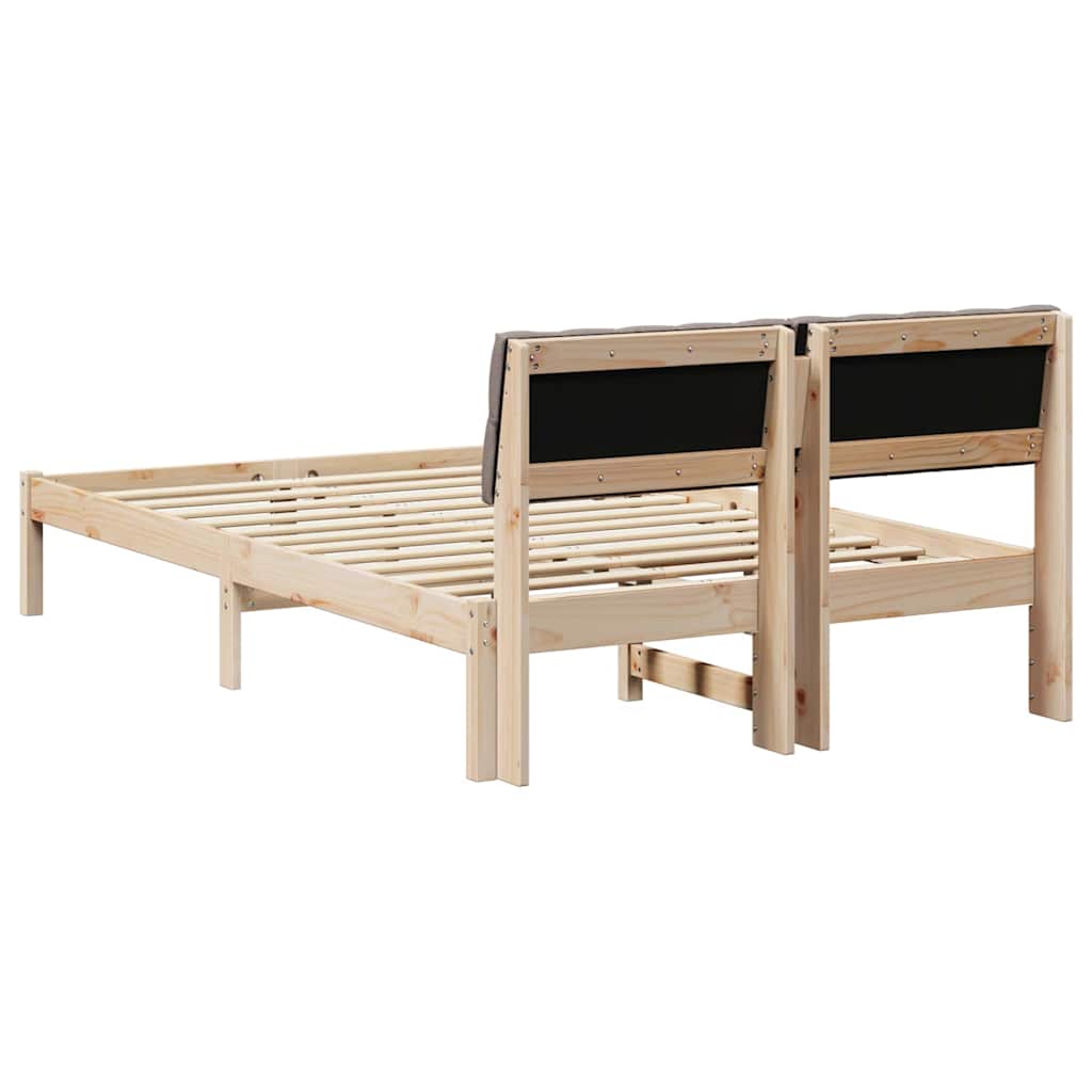 Bettgestell Braun und Taupe 120 x 200 cm Massivholz Kiefer