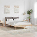 Bettgestell Braun und Taupe 140 x 190 cm Massivholz Kiefer