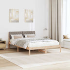 Bettgestell Braun und Taupe 140 x 190 cm Massivholz Kiefer