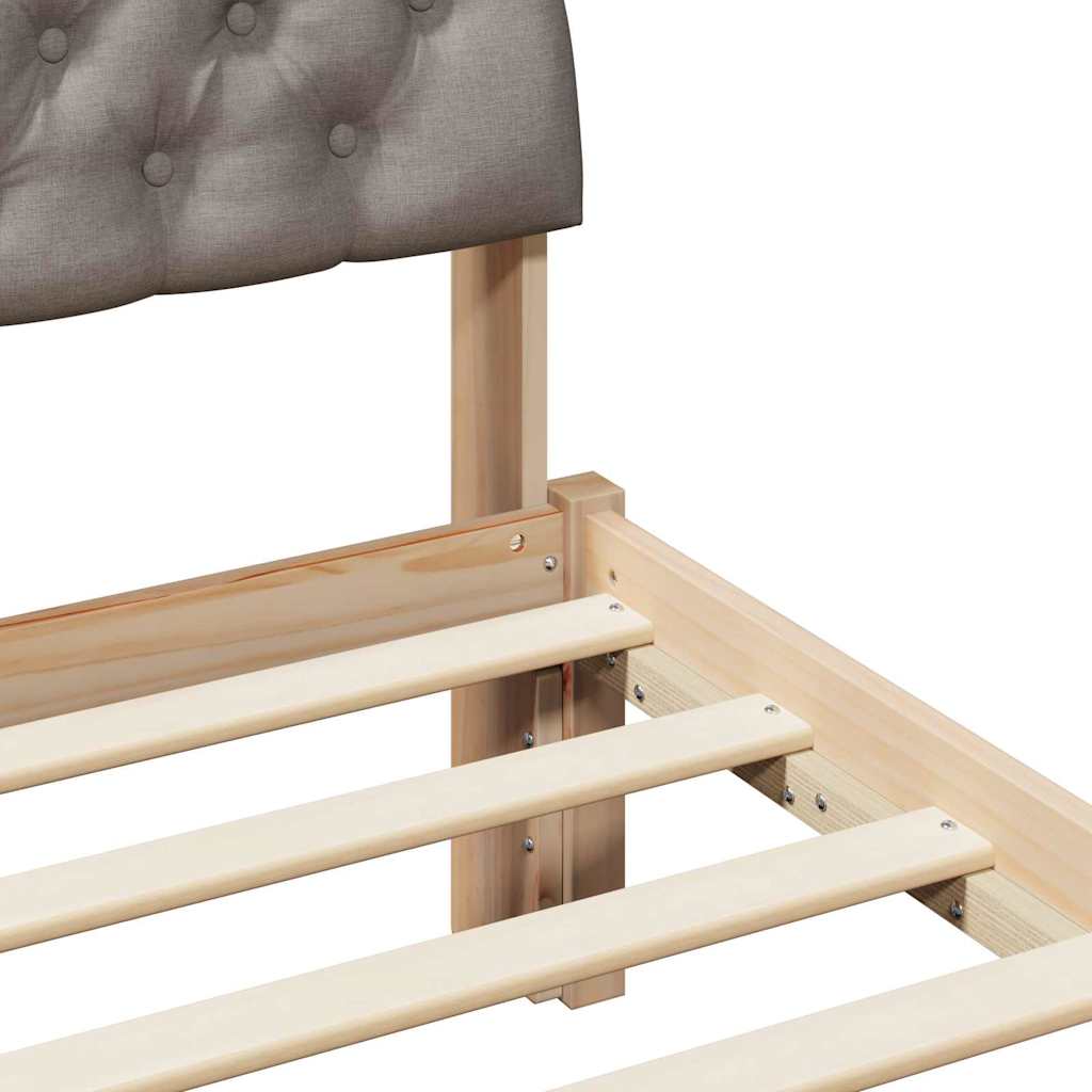 Bettgestell Braun und Taupe 135 x 190 cm Massivholz Kiefer