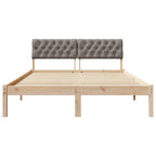 Bettgestell Braun und Taupe 135 x 190 cm Massivholz Kiefer