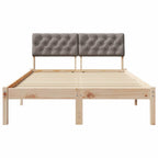 Bettgestell Braun und Taupe 120 x 190 cm Massivholz Kiefer