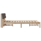 Bettgestell Braun und Taupe 120 x 190 cm Massivholz Kiefer