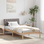 Bettgestell Braun und Taupe 90 x 190 cm Massivholz Kiefer