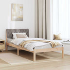 Bettgestell Braun und Taupe 90 x 190 cm Massivholz Kiefer