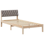 Bettgestell Braun und Taupe 90 x 190 cm Massivholz Kiefer