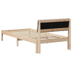Bettgestell Braun und Taupe 90 x 190 cm Massivholz Kiefer