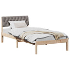 Bettgestell Braun und Taupe 90 x 190 cm Massivholz Kiefer