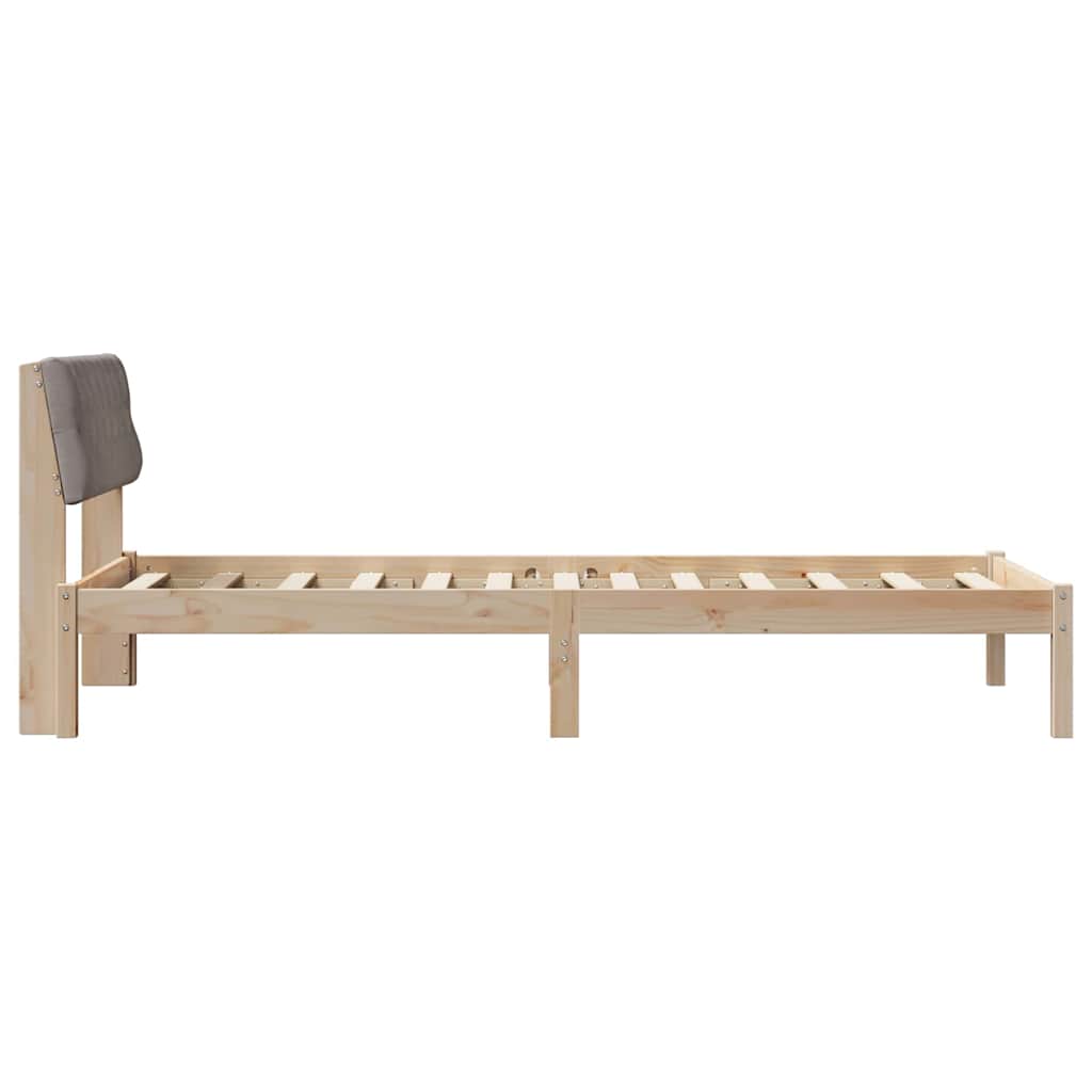 Bettgestell Braun und Taupe 90 x 190 cm Massivholz Kiefer