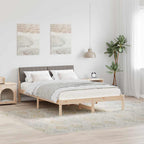 Bettgestell Braun und Taupe 135 x 190 cm Massivholz Kiefer