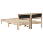 Bettgestell Braun und Taupe 135 x 190 cm Massivholz Kiefer