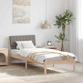 Bettgestell Braun und Taupe 75 x 190 cm Massivholz Kiefer