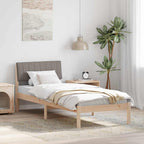 Bettgestell Braun und Taupe 75 x 190 cm Massivholz Kiefer