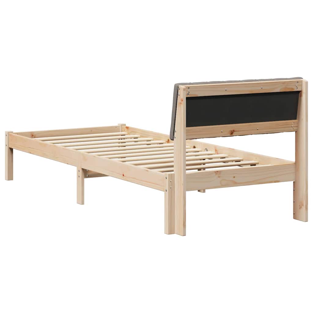 Bettgestell Braun und Taupe 75 x 190 cm Massivholz Kiefer
