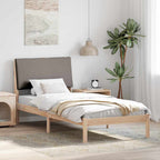 Bettgestell Braun und Taupe 100 x 200 cm Massivholz Kiefer