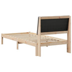 Bettgestell Braun und Taupe 100 x 200 cm Massivholz Kiefer
