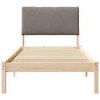 Bettgestell Braun und Taupe 100 x 200 cm Massivholz Kiefer