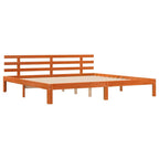 Bettrahmen Wachsbraun 203,5 x 205,5 x 69,5 cm Massivholz Kiefer