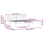 Bettrahmen Wachsbraun 203,5 x 205,5 x 69,5 cm Massivholz Kiefer