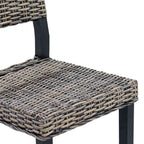 Esszimmerstuhl 2 pcs Kubu Rattan Schwarz gewaschen