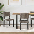 Esszimmerstuhl 2 pcs Kubu Rattan Schwarz gewaschen