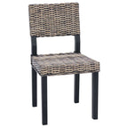 Esszimmerstuhl 2 pcs Kubu Rattan Schwarz gewaschen