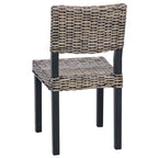 Esszimmerstuhl 2 pcs Kubu Rattan Schwarz gewaschen