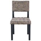 Esszimmerstuhl 2 pcs Kubu Rattan Schwarz gewaschen