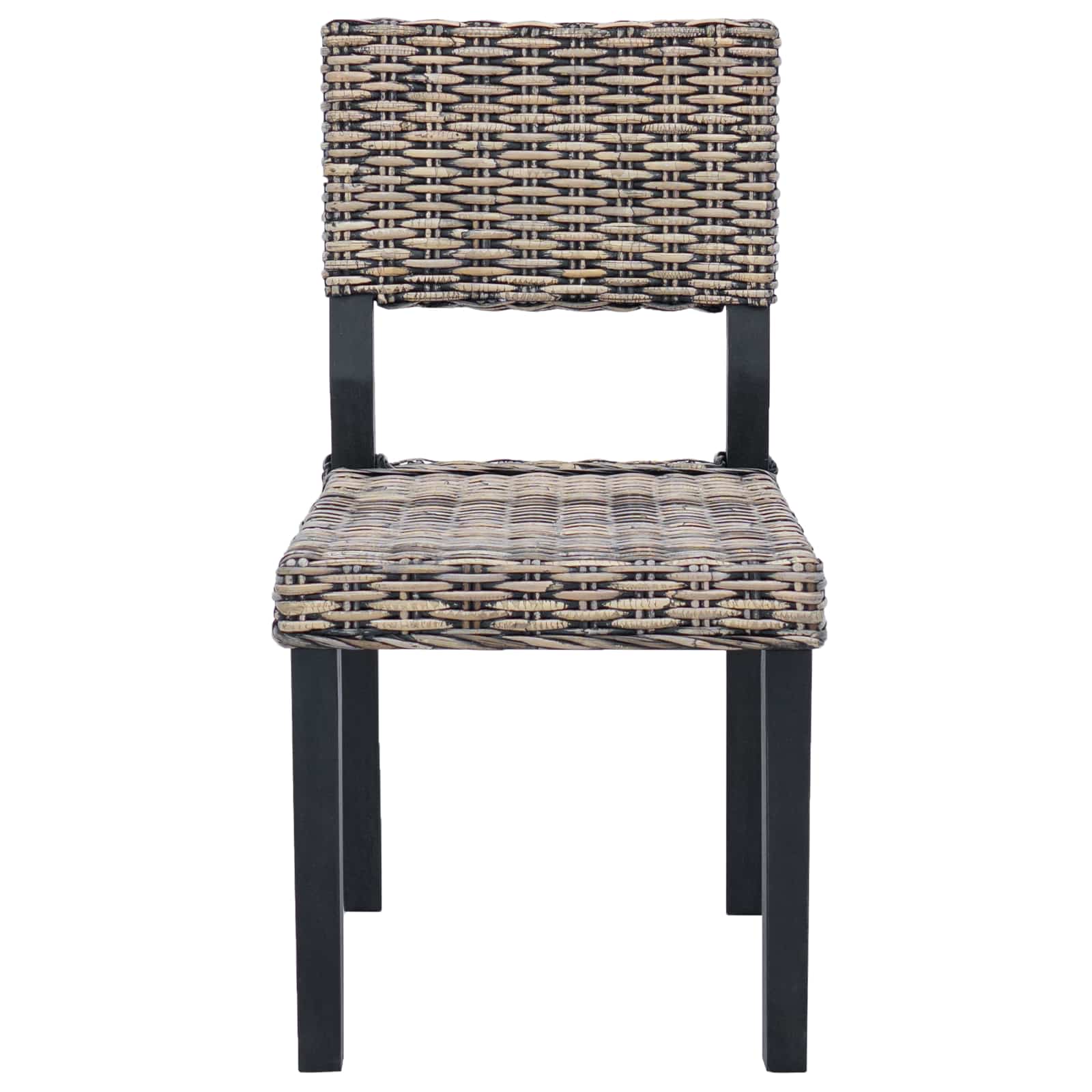 Esszimmerstuhl 2 pcs Kubu Rattan Schwarz gewaschen