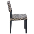 Esszimmerstuhl 2 pcs Kubu Rattan Schwarz gewaschen
