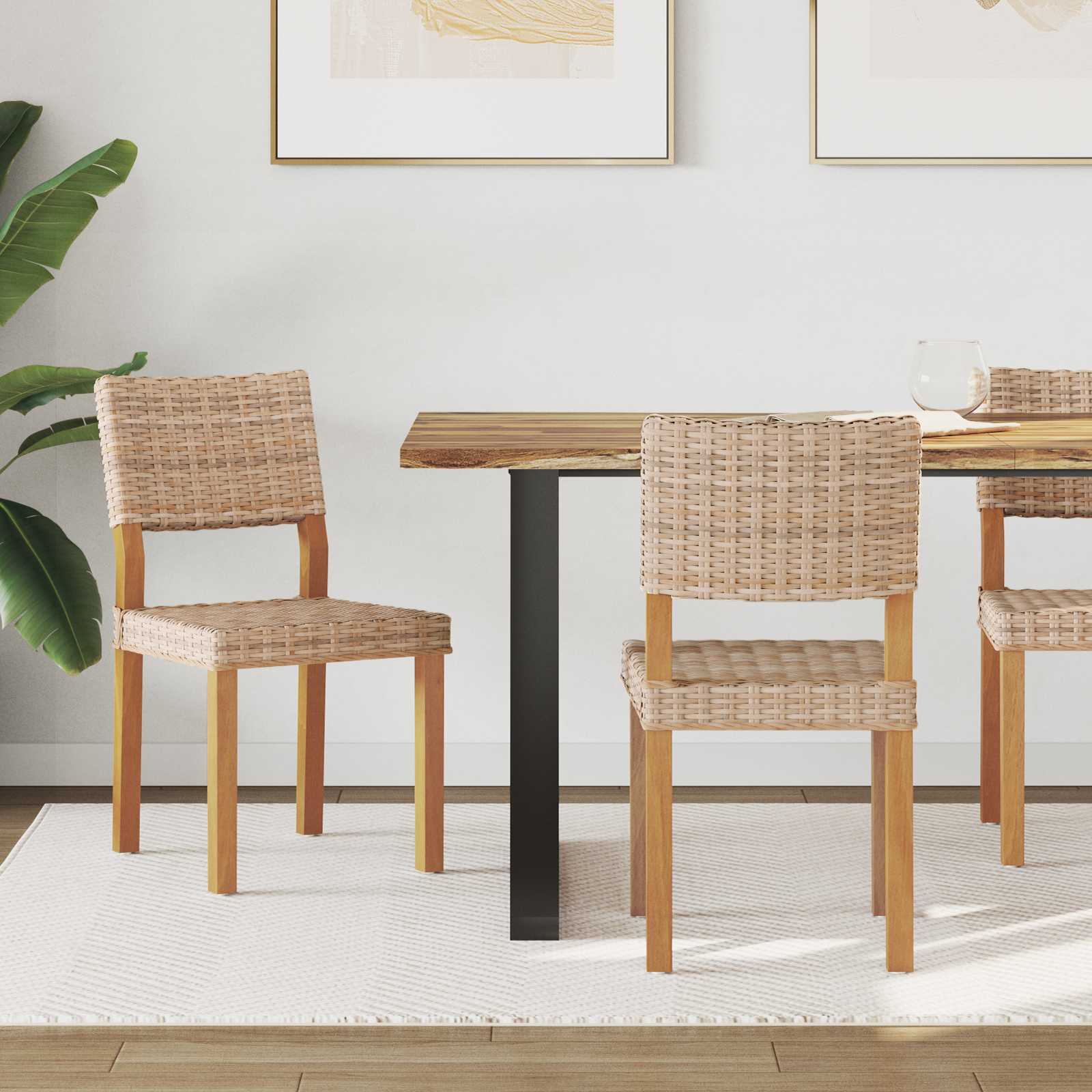 Esszimmerstuhl 2 pcs Kubu Rattan Natur 46 x 55 x 84 cm