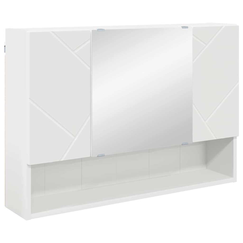Badezimmermöbel-Set mit Regal 2 pcs Weiß Sperrholz und Metall