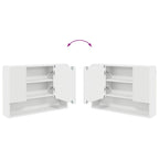 Badezimmermöbel-Set mit Regal 2 pcs Weiß Sperrholz und Metall