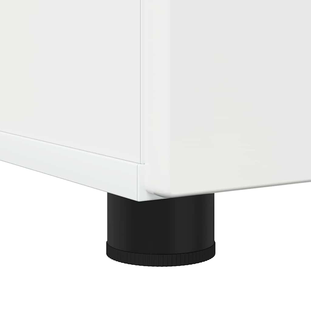 Badezimmermöbel-Set 3 pcs Hochglanz Weiß Sperrholz und Metall