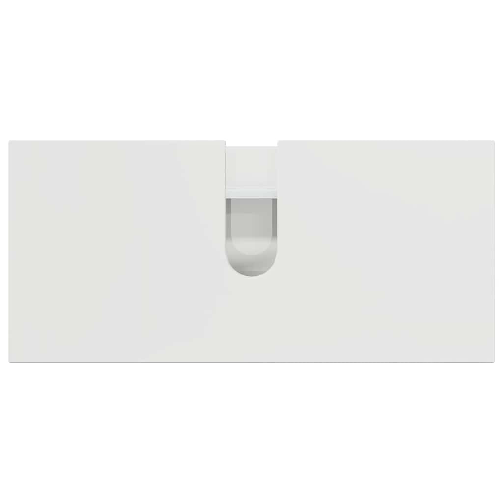 Badezimmermöbel-Set 3 pcs Hochglanz Weiß Sperrholz und Metall