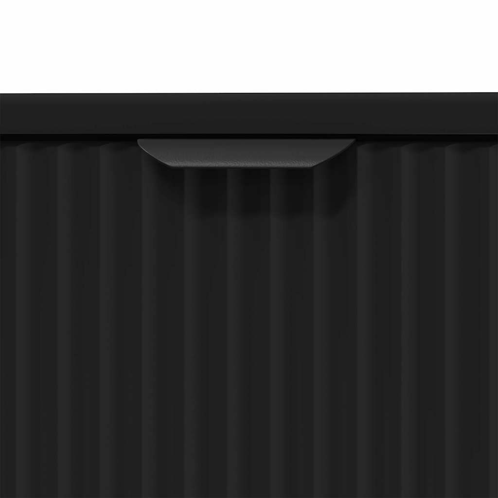 Badezimmermöbel-Set mit Tür 2 pcs Schwarz Sperrholz und Metall