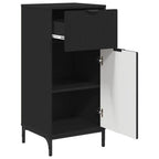 Badezimmermöbel-Set mit Tür 2 pcs Schwarz Sperrholz und Metall