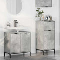 Badezimmermöbel-Set 2 pcs Beton Grau Sperrholz und Metall