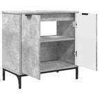 Badezimmermöbel-Set 2 pcs Beton Grau Sperrholz und Metall