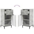 Badezimmermöbel-Set 2 pcs Beton Grau Sperrholz und Metall