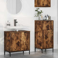 Badezimmermöbel-Set mit Schubladen 2 pcs Geräucherte Eiche