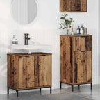 Badezimmermöbel-Set mit Tür 2 pcs Altholz Sperrholz und Metall