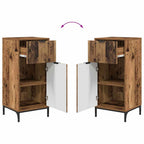 Badezimmermöbel-Set mit Tür 2 pcs Altholz Sperrholz und Metall