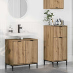 Badezimmermöbel-Set 2 pcs Artisan-Eiche Sperrholz und Metall