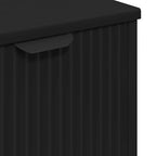 Badezimmermöbel-Set mit Tür 3 pcs Schwarz Sperrholz und Metall