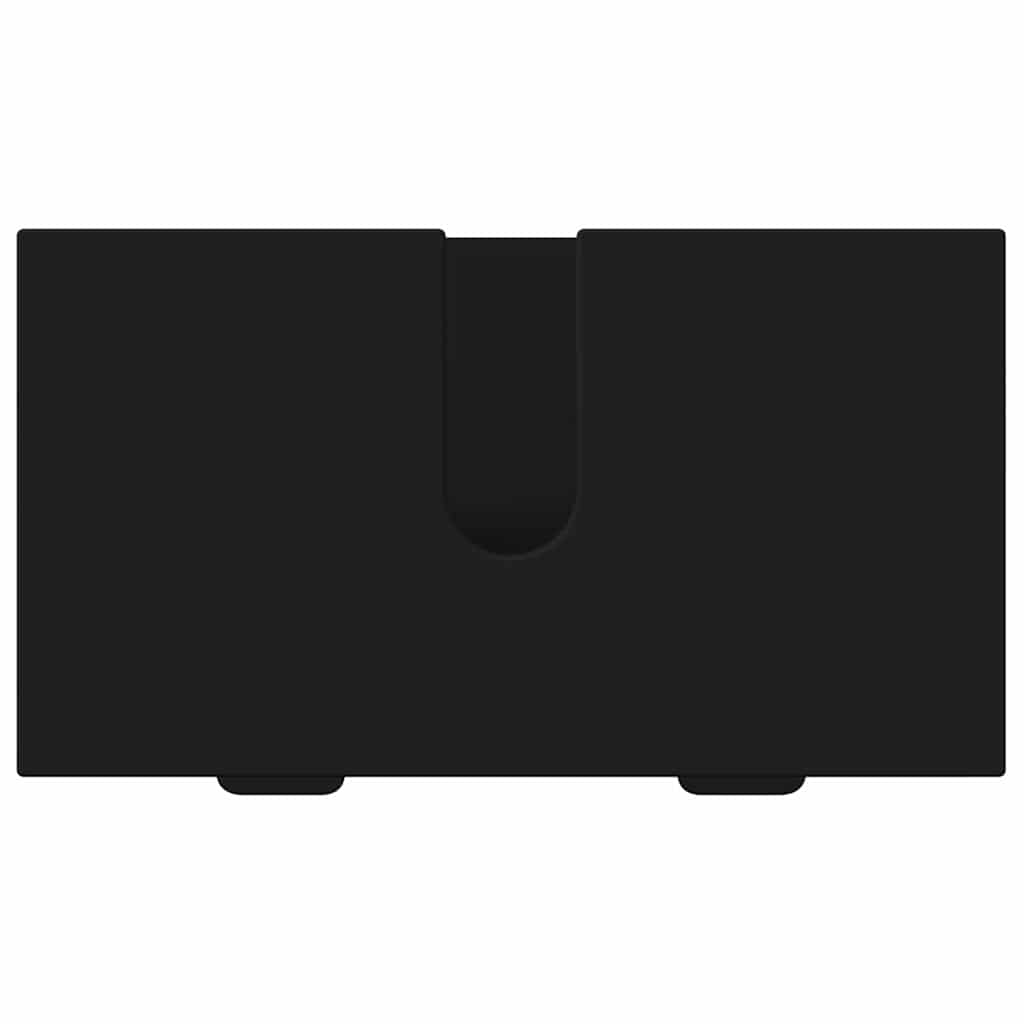 Badezimmermöbel-Set mit Tür 3 pcs Schwarz Sperrholz und Metall
