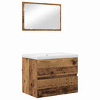 Badezimmermöbel-Set mit Schubladen 3 pcs Altholz Holzwerkstoff